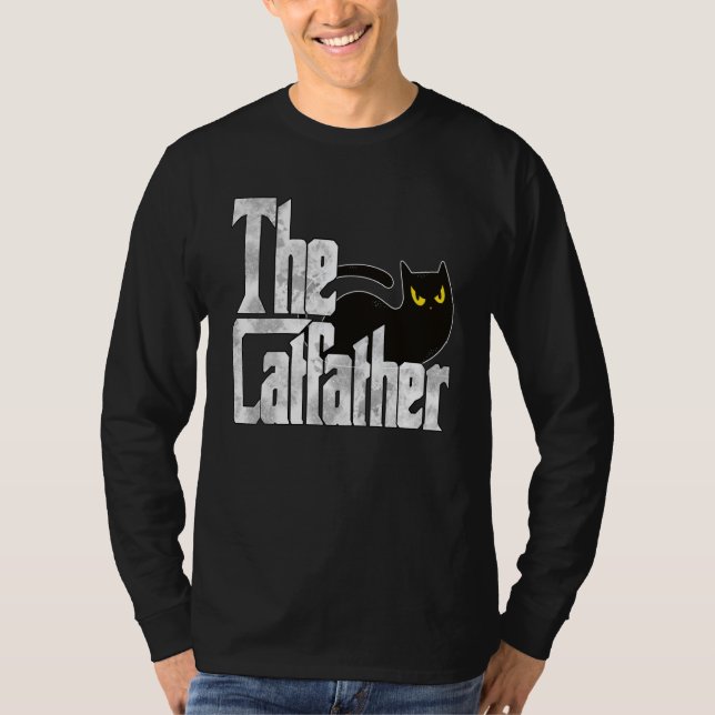 Camiseta Cat Dad The Catfather Crazy Black Cat Father Kitty (Anverso)