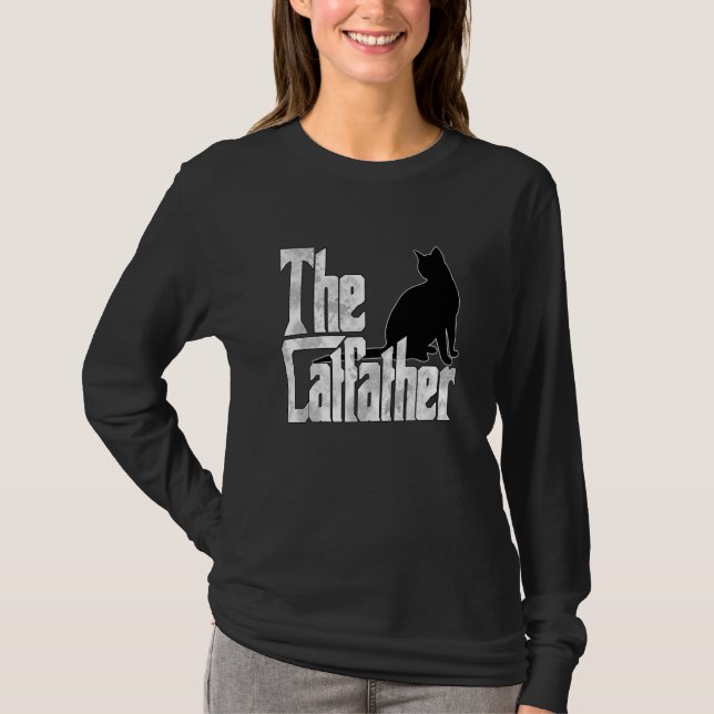 Camiseta Cat Dad The Catfather Crazy Black Cat Father Kitty (Anverso)