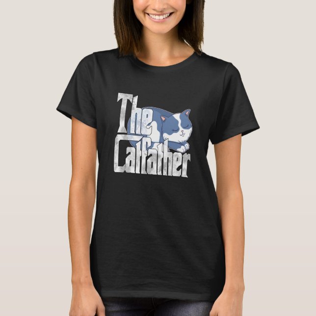 Camiseta Cat Dad The Catfather Crazy Cute Cat Father Kitty  (Anverso)