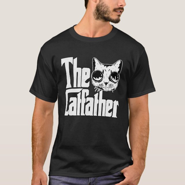 Camiseta Cat Dad The Catfather Crazy Gogggles Cat Padre Kit (Anverso)