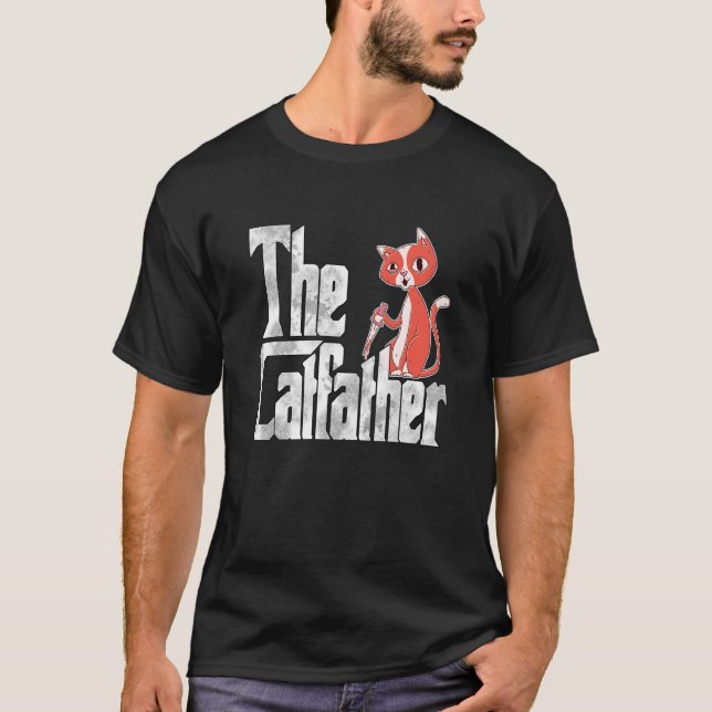 Camiseta Cat Dad The Catfather Crazy Knife Cat Father Kitty (Anverso)