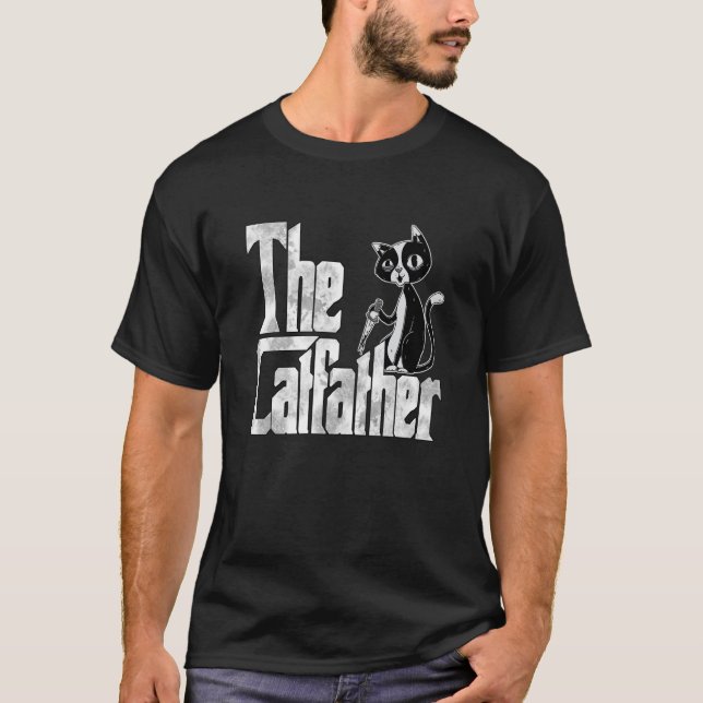 Camiseta Cat Dad The Catfather Crazy Knife Cat Father Kitty (Anverso)