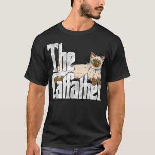 Camiseta Cat Dad The Catfather Crazy Siamese Cat Father Kit