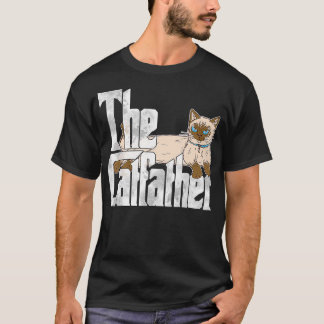 Camiseta Cat Dad The Catfather Crazy Siamese Cat Father Kit