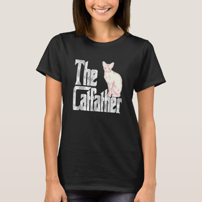 Camiseta Cat Dad The Catfather Cute Sphynx Cat Father Kitty (Anverso)