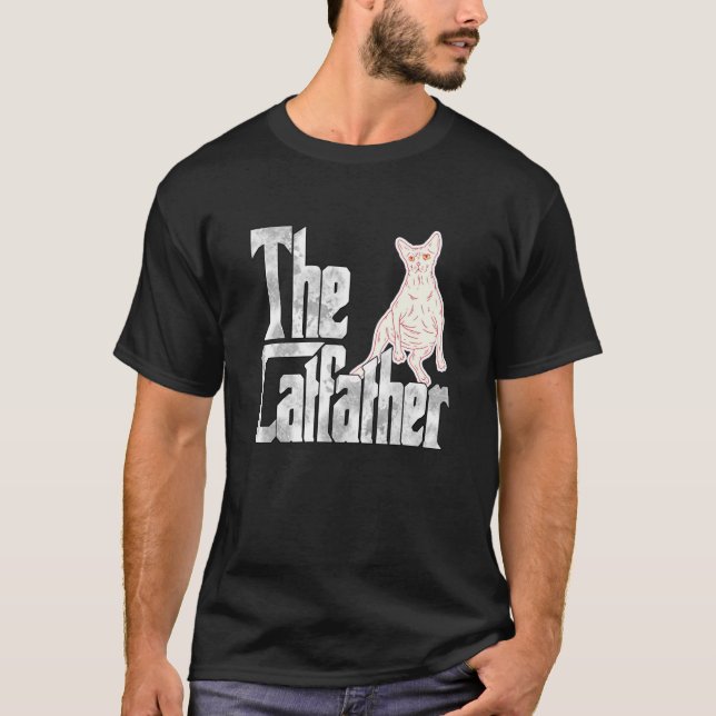 Camiseta Cat Dad The Catfather Lazy Sphynx Cat Father Kitty (Anverso)