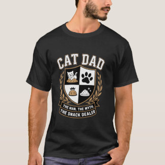 Camiseta Cat Dad The Man Myth Snack Dealer Fathers Day Cat