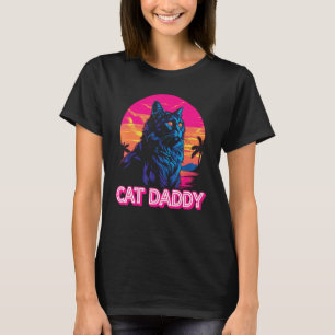Camiseta Cat Daddy 800 Vaporwave Retro Cat Papá