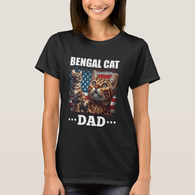 Camiseta Cat Daddy BENGAL CAT DAD America Funny Bengal Fath (Anverso)