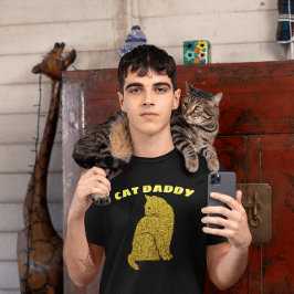 CAMISETA CAT DADDY CAT DAD PURPURINA T-SHIRTS