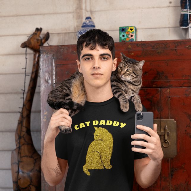 CAMISETA CAT DADDY CAT DAD PURPURINA T-SHIRTS (Subido por el creador)