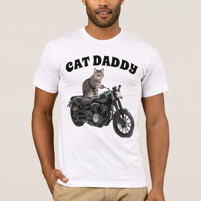 CAMISETA CAT DADDY DAD MOTORCYCLE MEN'S CAT T-SHIRTS (Anverso)