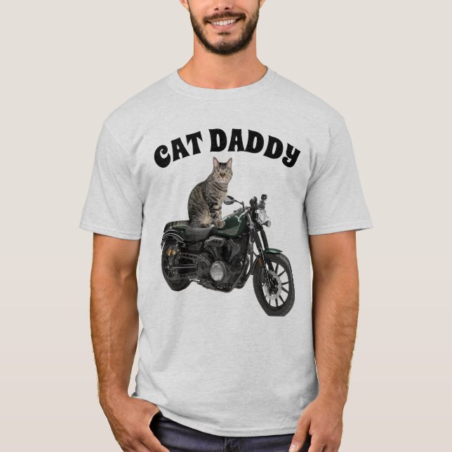 CAMISETA CAT DADDY DAD MOTORCYCLE MEN'S CAT T-SHIRTS (Anverso)