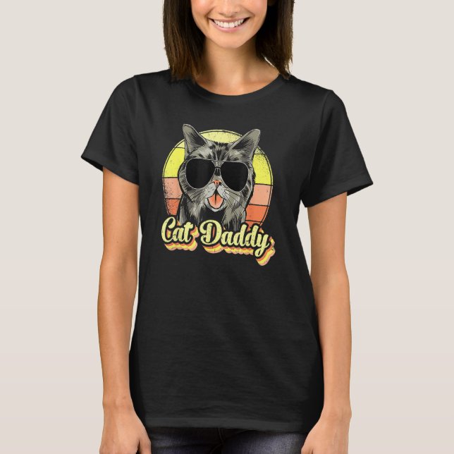 Camiseta Cat Daddy, Funny Cat     For Men, Best Cat Dad Eve (Anverso)