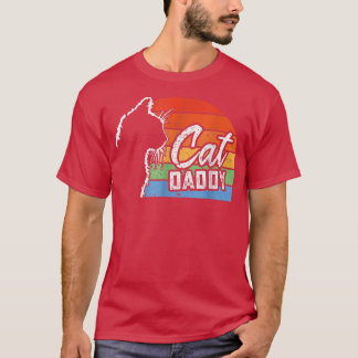 Camiseta Cat Daddy Retro Vintage Eighties Style Cat Distres