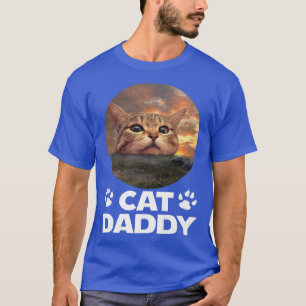 Camiseta Cat Daddy Sunset Gráfico divertida Día del Padre K