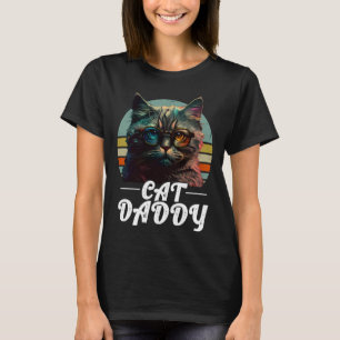 Camiseta Cat Daddy Tabby Estilo Gato Retro