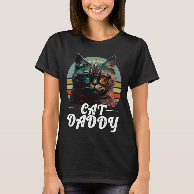 Camiseta Cat Daddy Tabby Estilo Gato Retro (Anverso)