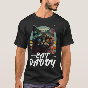 Camiseta Cat Daddy Tabby Estilo Gato Retro