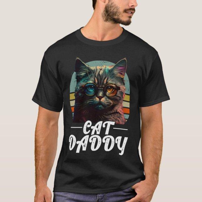 Camiseta Cat Daddy Tabby Estilo Gato Retro (Anverso)