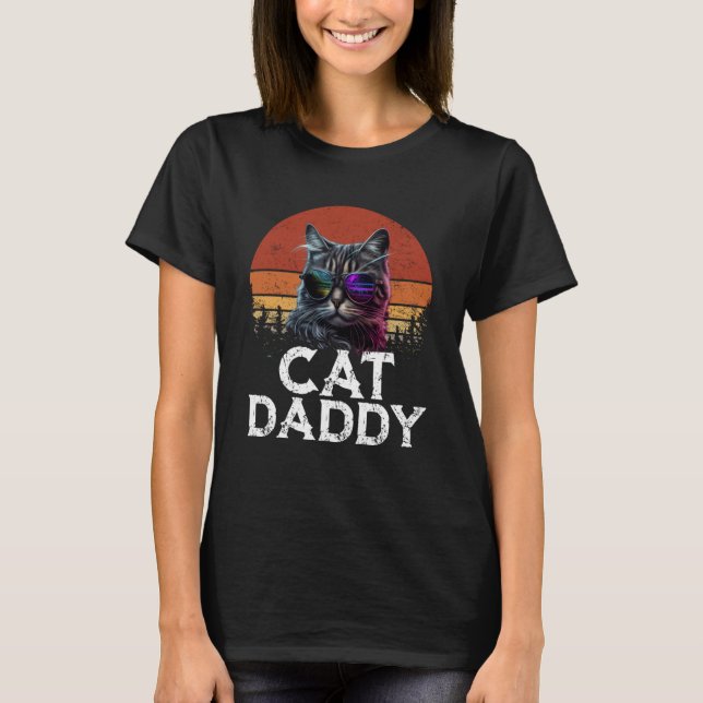 Camiseta Cat Daddy Tabby Estilo Gato Retro (Anverso)