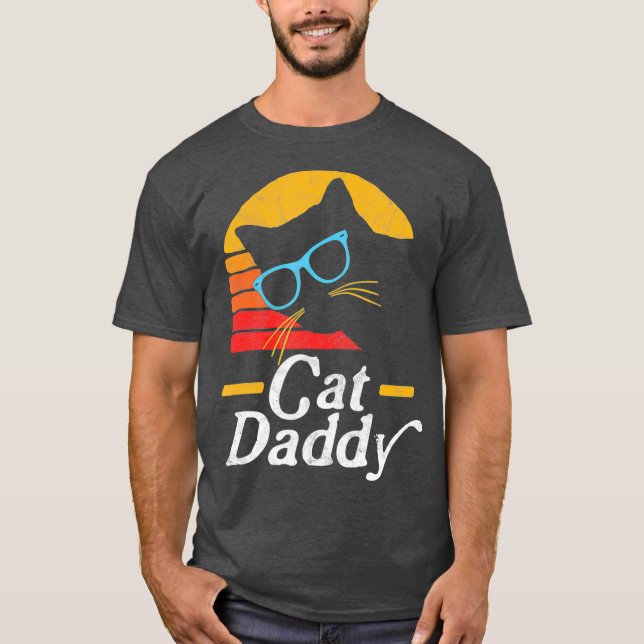 Camiseta Cat Daddy Viintage Ochenta Estilo Hipster Gato (Anverso)