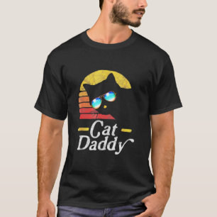 Camiseta Cat Daddy Vintage 80s Cat Retro Sunglasses Distres