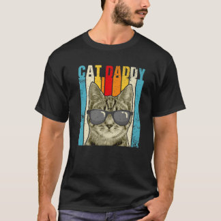 Camiseta Cat Daddy Vintage Funny Cat Lover Cuato Con Su