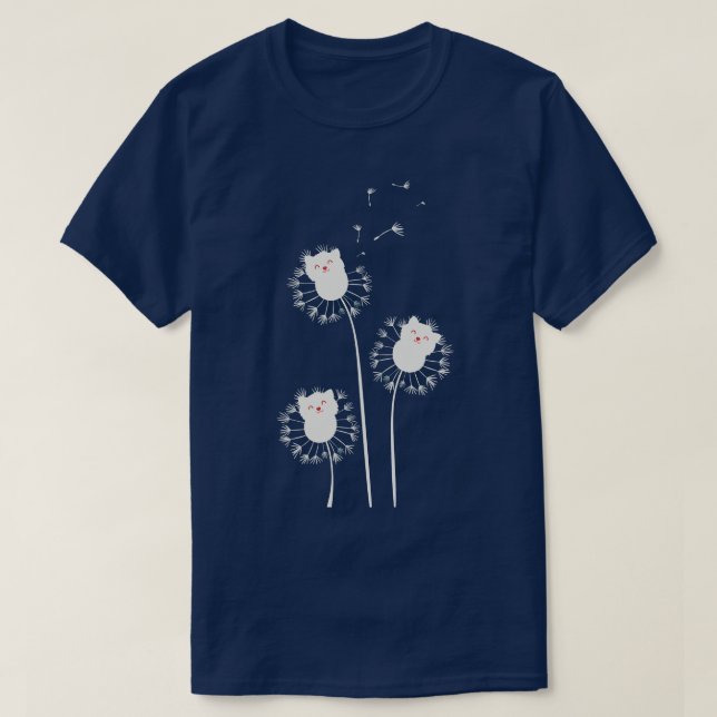 Camiseta Cat Dandelion Flower Cat Lover (Diseño del anverso)