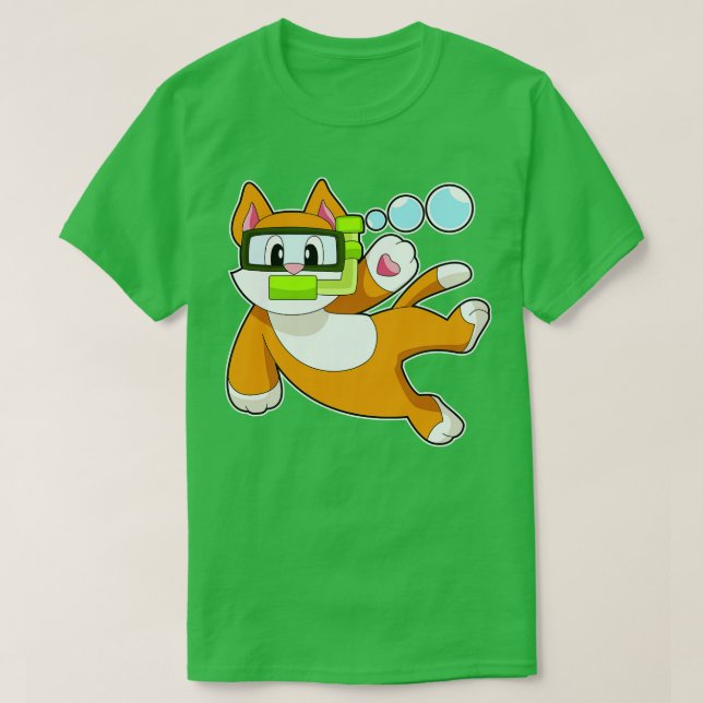 Camiseta Cat Diver Snorkel (Diseño del anverso)