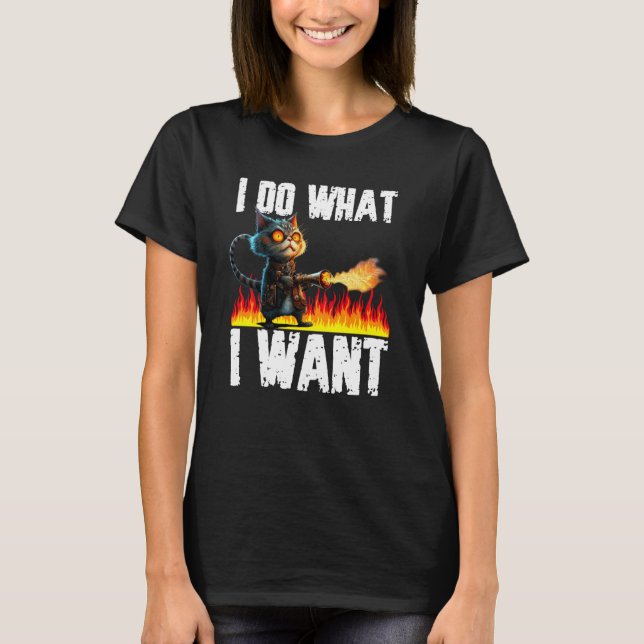 Camiseta Cat  Do What I want for Men Women (Anverso)