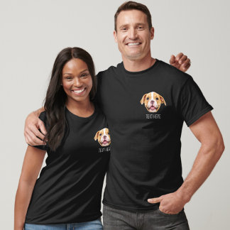 Camiseta Cat Dog Baby Kids Pocket Face Photo Funny T-Shirt