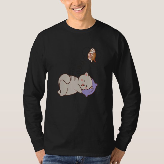 Camiseta Cat Dreaming Sleeping   (Anverso)
