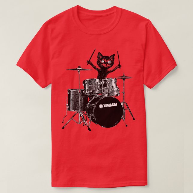 Camiseta Cat Drummer (Diseño del anverso)