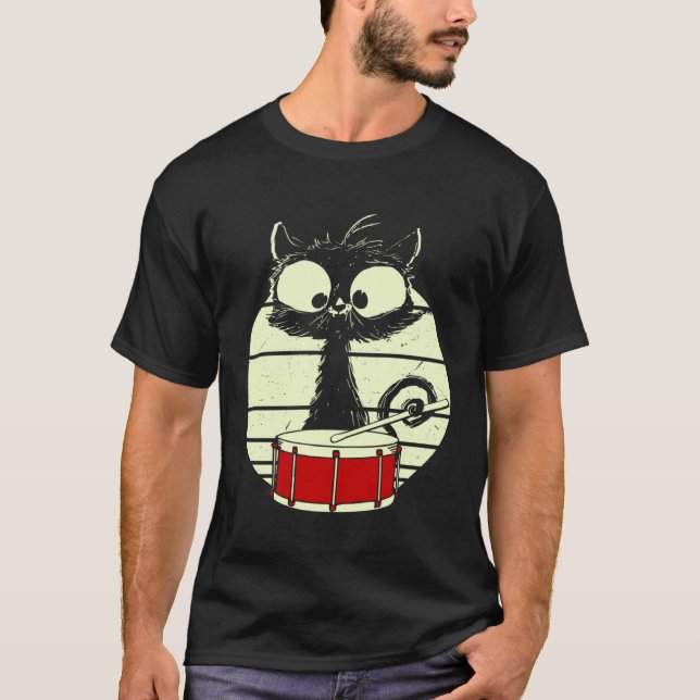 Camiseta Cat Drums Drummer Cat (Anverso)