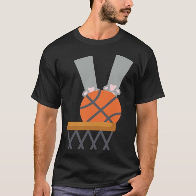 Camiseta Cat Dunk cat dunking a basketball paws net (Anverso)