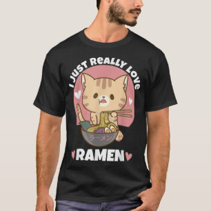 Camiseta Cat Eating Ramen Noodle For Women Men Teen Boys Gi