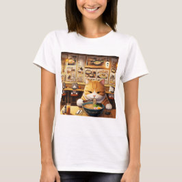 Camiseta Cat Eating Ramen v1