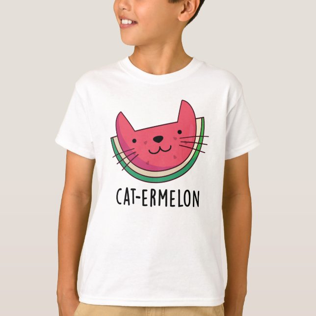 Camiseta Cat-ermelon Funny Cat Watermelon Pun (Anverso)