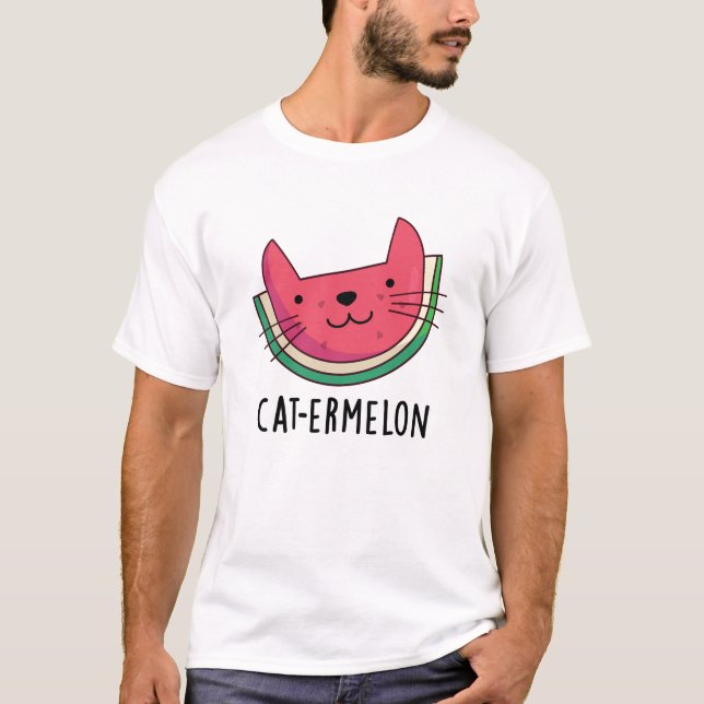 Camiseta Cat-ermelon Funny Cat Watermelon Pun (Anverso)