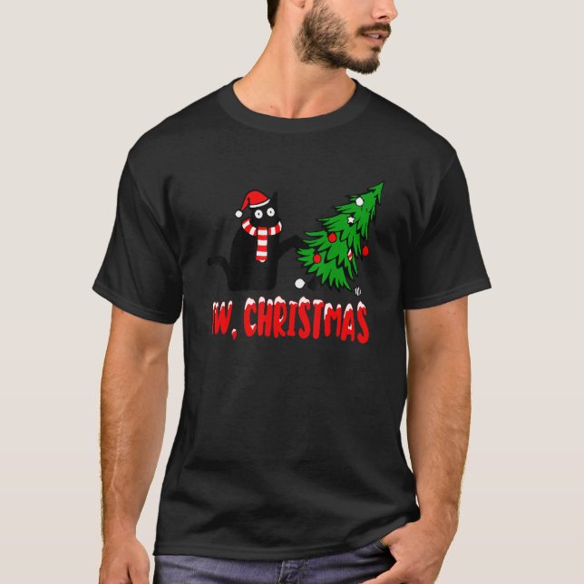 Camiseta Cat Ew Navidades Black Cats Sarcástico Anti Chris (Anverso)