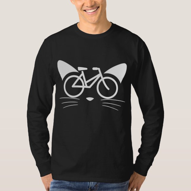 Camiseta Cat Face Bicycle Kitten Feline Bike Mascota BMX Re (Anverso)