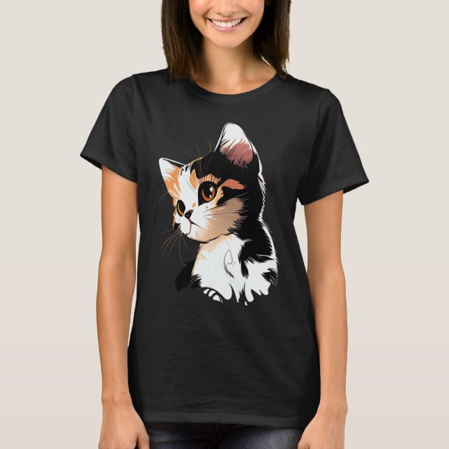 Camiseta Cat Face  Cat  1 (Anverso)
