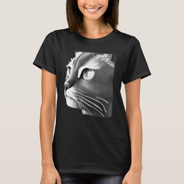 Camiseta Cat face graphic  animal pet  grumpy kitten print  (Anverso)