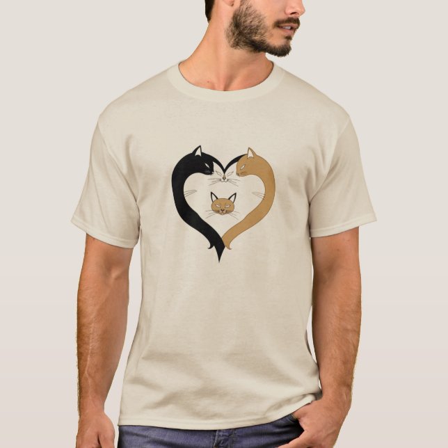 Camiseta Cat Family Heart – Love & Unity (Anverso)