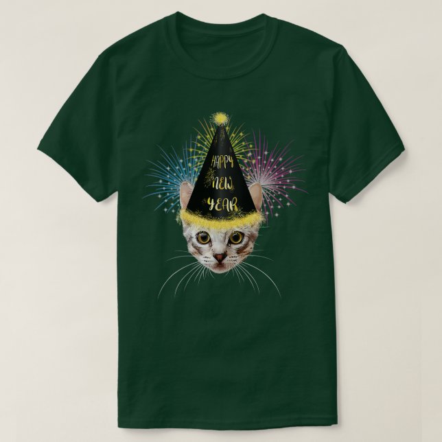 Camiseta Cat Feliz Año Nuevo 2023 Año Nuevo Eve Fiesta 1 (Diseño del anverso)