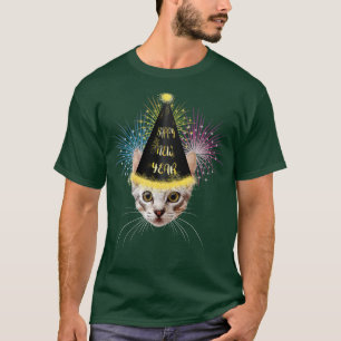 Camiseta Cat Feliz Año Nuevo 2023 Año Nuevo Eve Fiesta 1