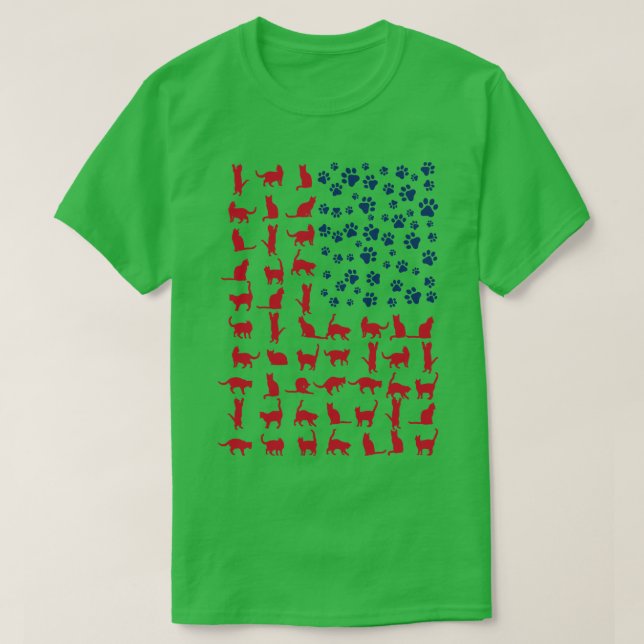 Camiseta Cat Flag Estados Unidos (Diseño del anverso)