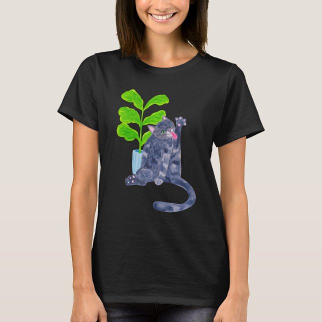 Camiseta Cat & Flower (Anverso)