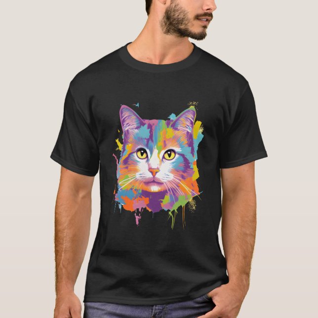 Camiseta Cat For Kitten Colorful Kitty Adoption (Anverso)